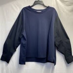 ATHLETA Round Neck Long Sleeve Casual Sweatshirt Women large Blue/Black